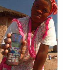Ken Banks's blog, photo of girl with mobile phone