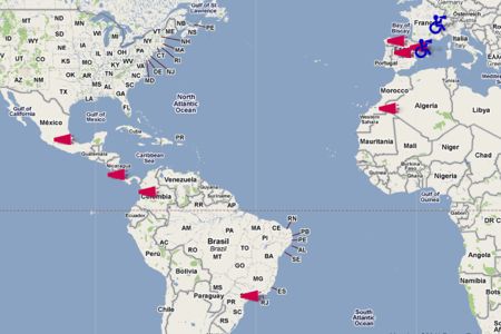 Map of the different megafone projects around the world