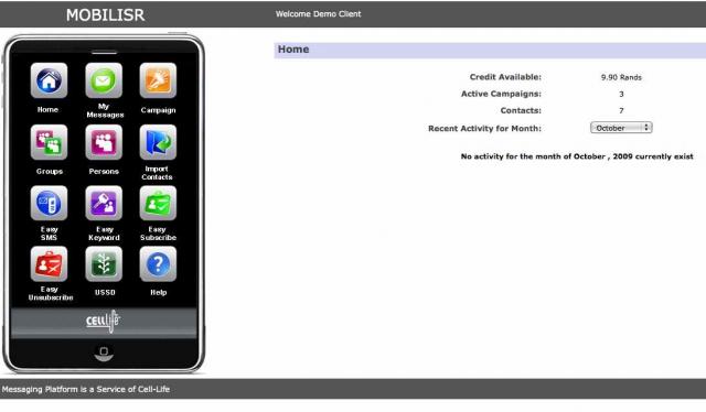 mobilisr screenshot of home page